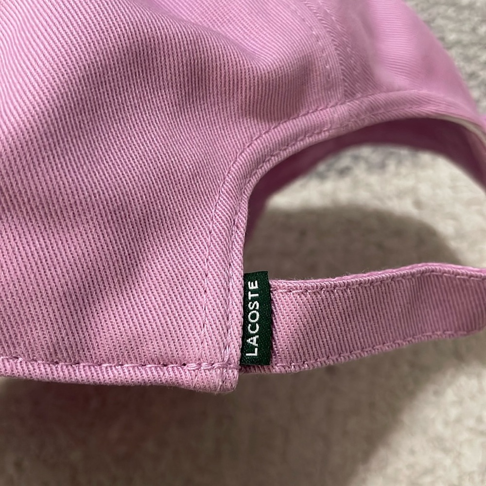 Lacoste Pink Baseball Cap with Green Crocodile Patch - Picture 4 of 8